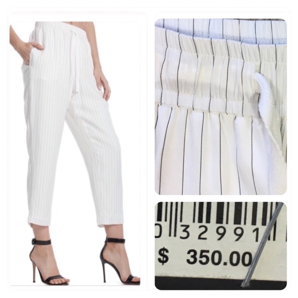 NWT! ATM Anthony Pinstripe Pull On Cropped pants